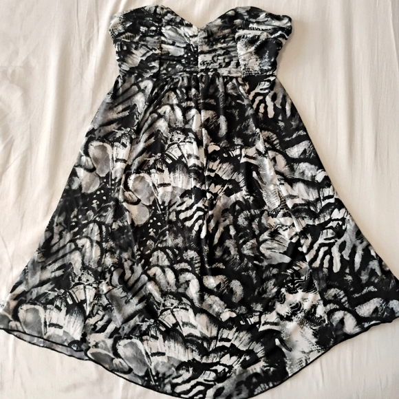 Strapless black & white printed dress - Picture 3 of 3